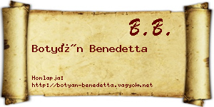 Botyán Benedetta névjegykártya